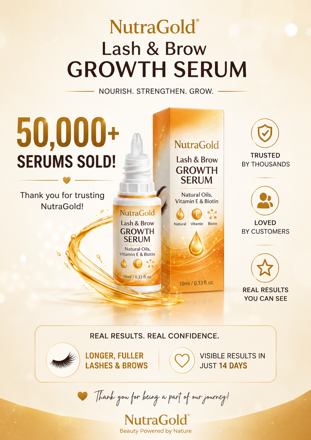 NutraGold Lash & Brows Growth Serum